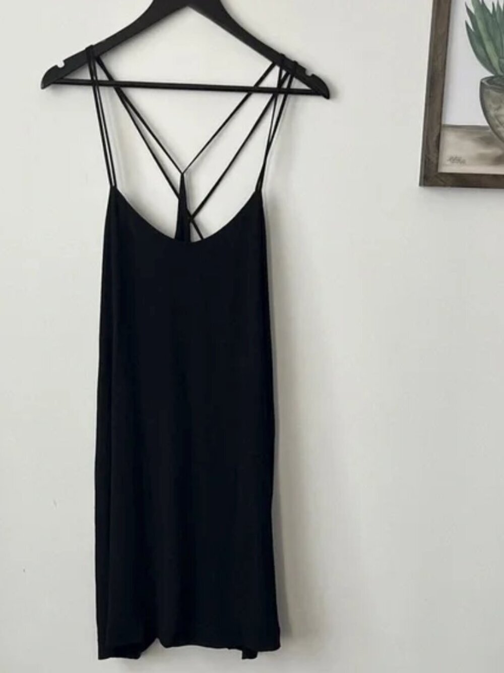 & Other Stories Black Strappy Back Midi Dress